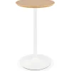 Table haute ronde 'TAMAGO' en bois finition naturelle et métal blanc