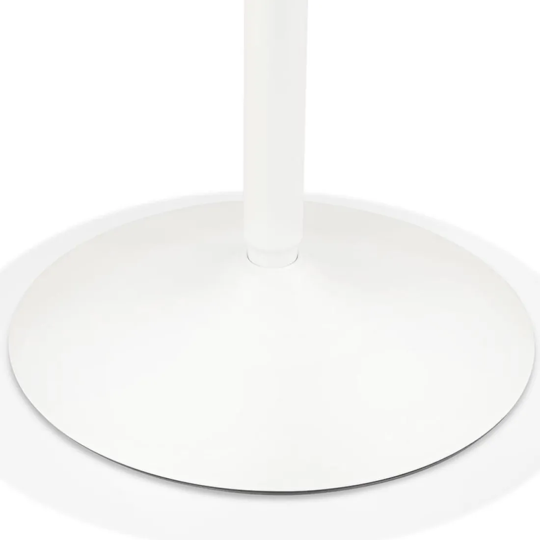 Table haute ronde 'TAMAGO' en bois finition naturelle et métal blanc