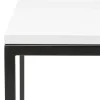 Table haute style industriel 'ORTOS' avec plateau blanc et structure noire idéale pour les professionnels