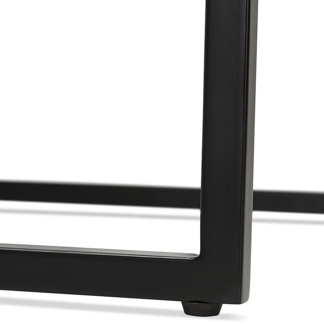 Table haute style industriel 'ORTOS' avec plateau blanc et structure noire idéale pour les professionnels
