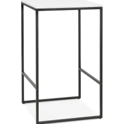 Table haute style industriel 'ORTOS' avec plateau blanc et structure noire idéale pour les professionnels