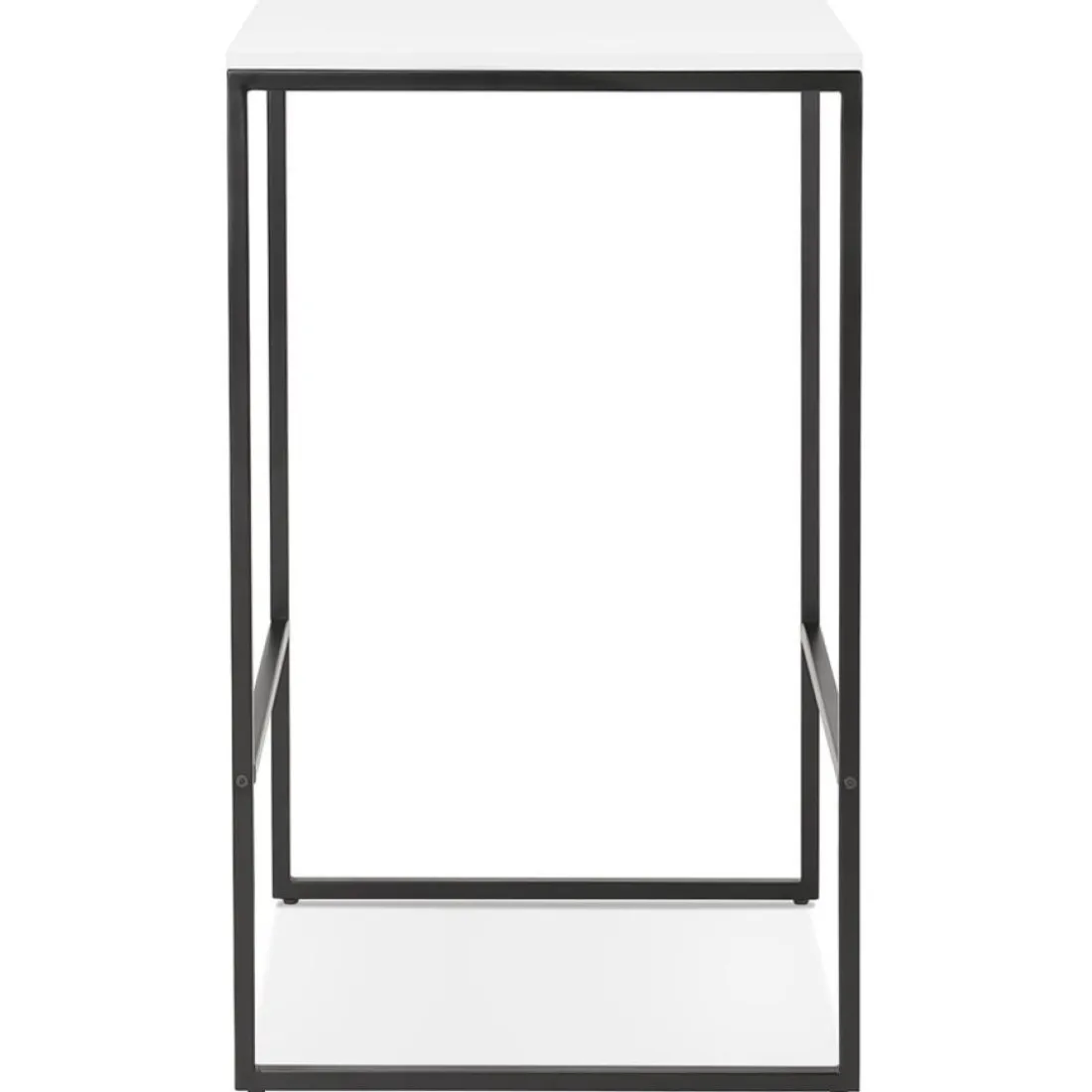 Table haute style industriel 'ORTOS' avec plateau blanc et structure noire idéale pour les professionnels