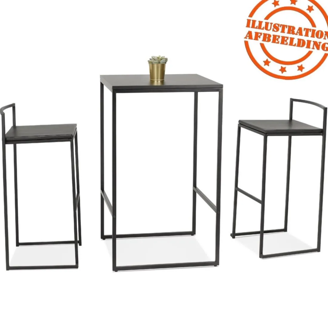 Table haute style industriel 'ORTOS' noire idéale pour les professionnels
