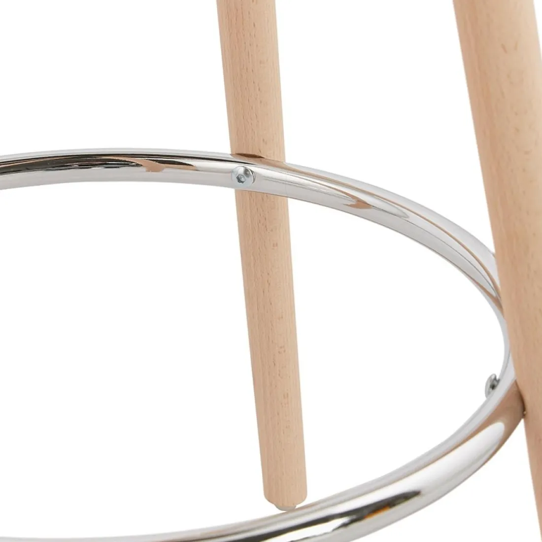Table haute,Mange-debout rond 'GALA' en bois blanc et pieds finition naturelle