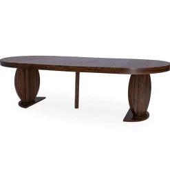 Table ovale extensible Icarios avec pieds design Bois Noyer