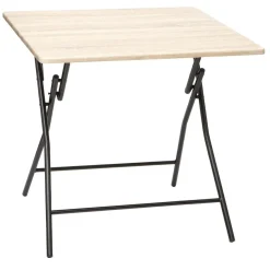 Table pliante 4 places effet bois