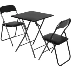 Table pliante 2 places noir