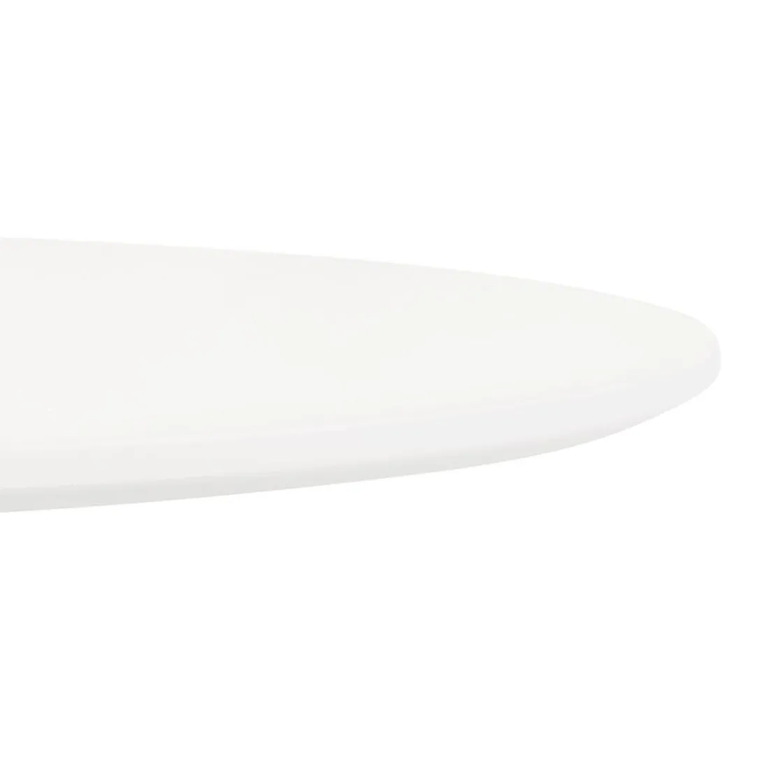 Table ronde design 'CHIVA' en bois et métal blanc
