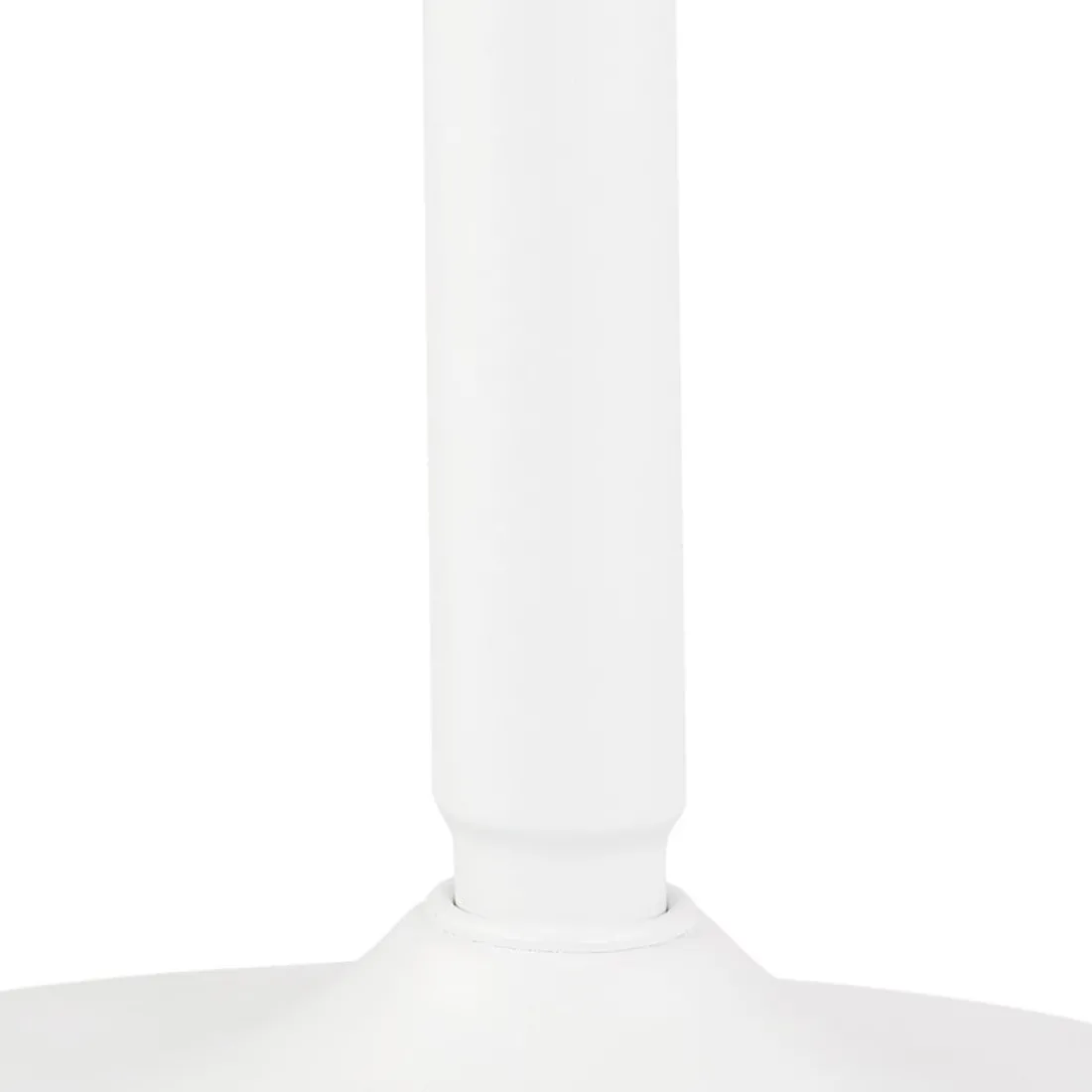 Table ronde design 'HUSH' en bois finition naturelle et métal blanc