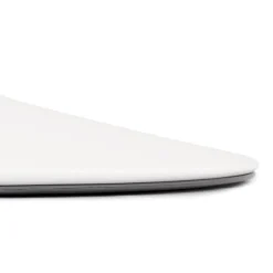 Table ronde design 'HUSH' en bois finition naturelle et métal blanc