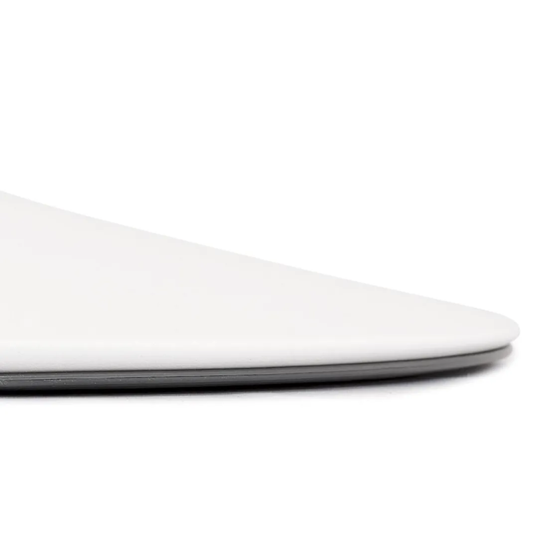 Table ronde design 'HUSH' en bois finition naturelle et métal blanc