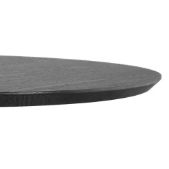 Table ronde design 'HUSH' en bois et métal noir