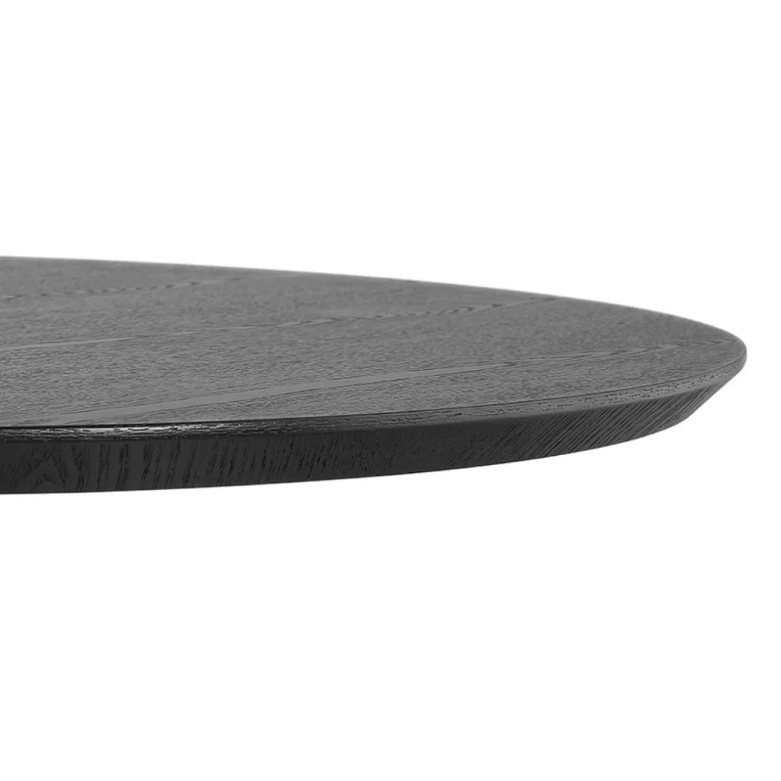 Table ronde design 'HUSH' en bois et métal noir