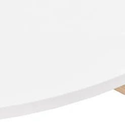 Table ronde design 'MARVEL' blanche et chêne massif