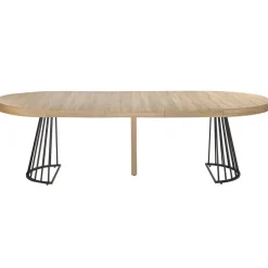 Table ronde extensible GRIVERY Chêne Clair pieds Noir