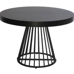 Table ronde extensible Grivery Noir pieds Noir