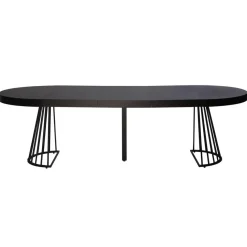 Table ronde extensible Grivery Noir pieds Noir