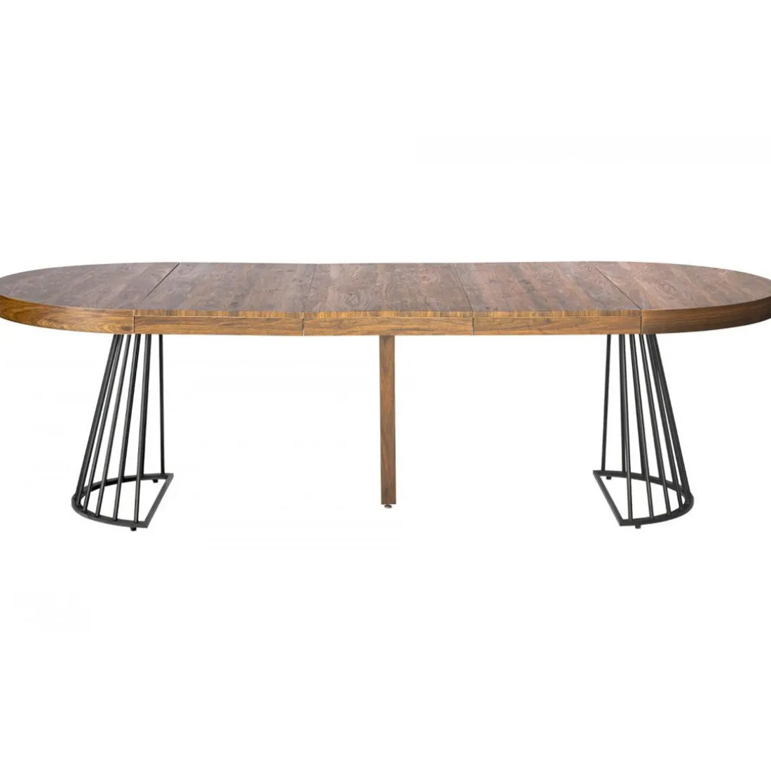 Table ronde extensible Grivery Bois Noisette pieds Noir