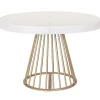 Table ronde extensible Soare Blanc pieds Or