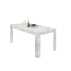 Table salle à manger MIRO laqué blanc brillant