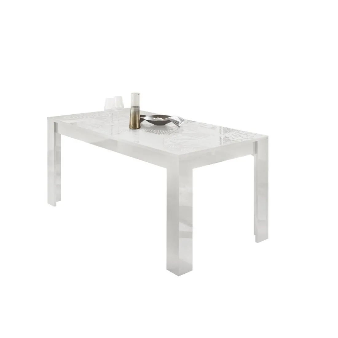 Table salle à manger MIRO laqué blanc brillant