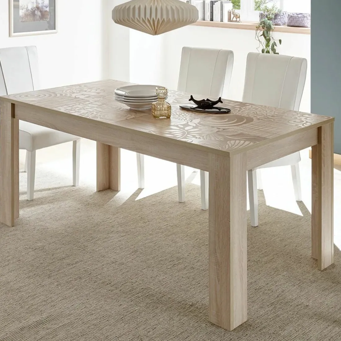 Table 180x90cm MIRO décor chêne samoa