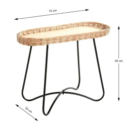 Tablea d'appoint ovale marron et noir
