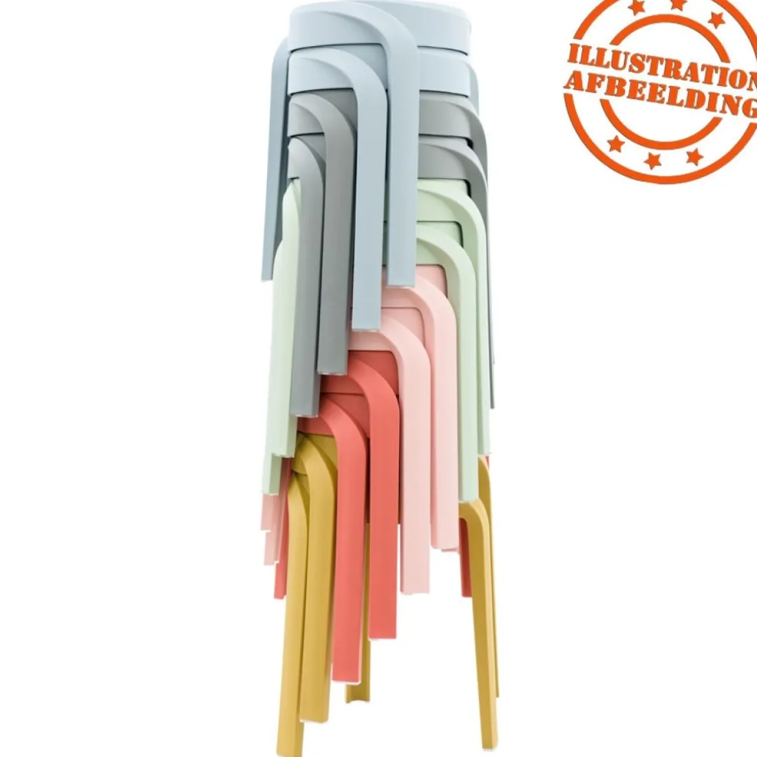 Tabouret bas empilable 'POMPA en matière plastique blanc