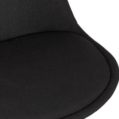 Tabouret de bar 'ALOE' en tissu noir avec pied en métal