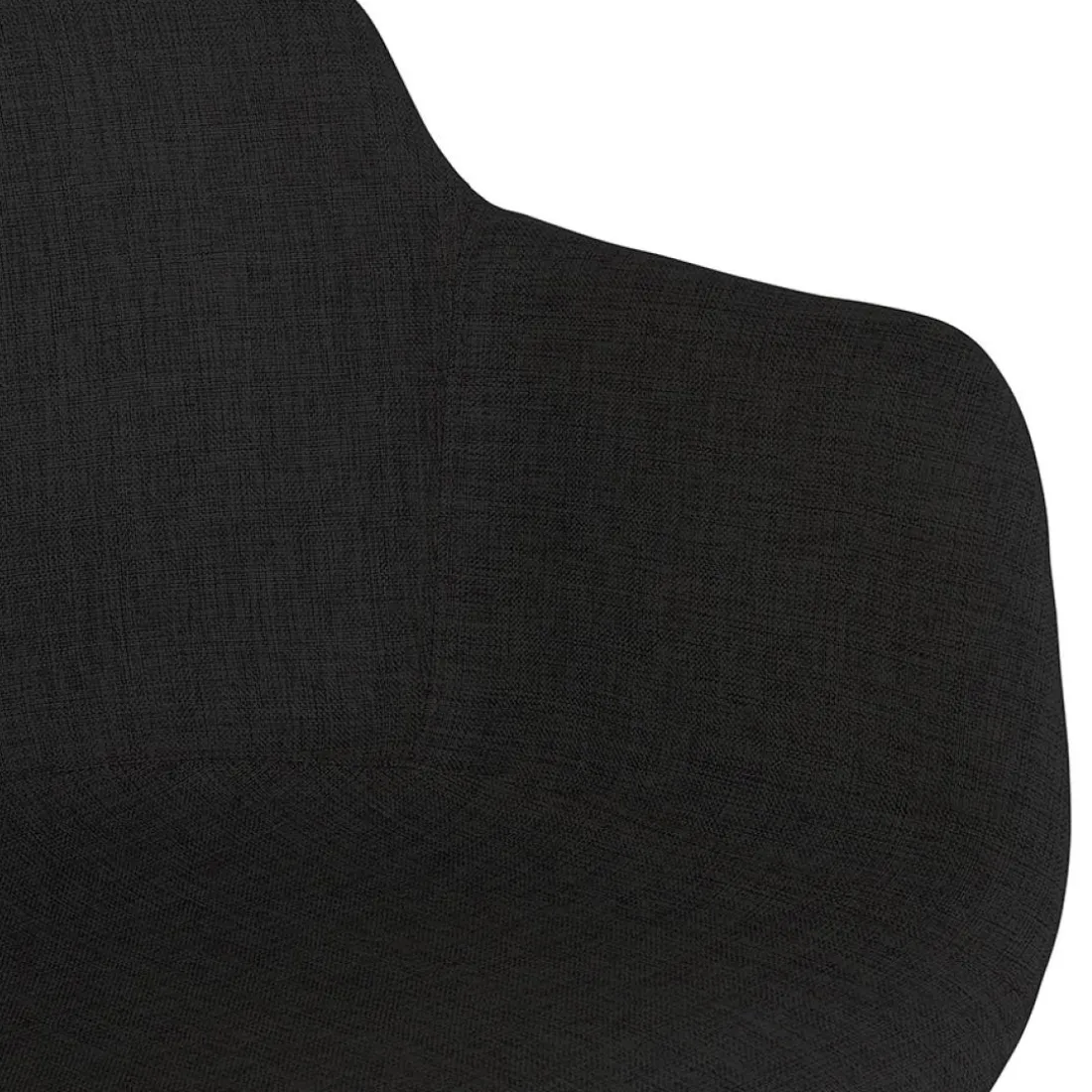 Tabouret de bar avec accoudoirs 'FORTI' en tissu noir