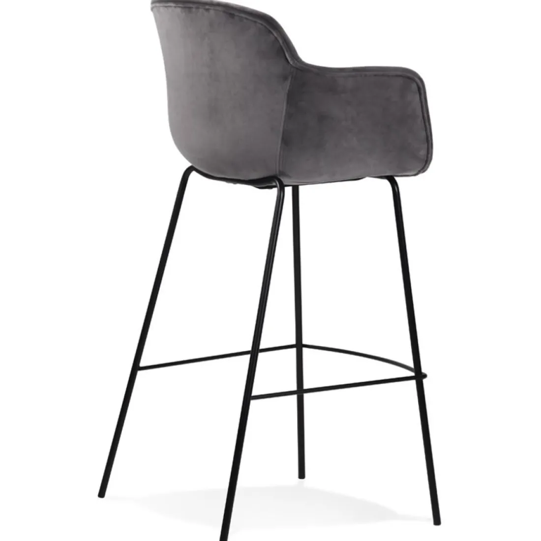 Tabouret de bar avec accoudoirs 'LARISSA' en velours gris