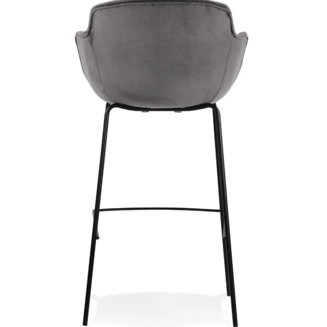 Tabouret de bar avec accoudoirs 'LARISSA' en velours gris