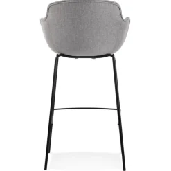 Tabouret de bar avec accoudoirs 'FORTI' en tissu gris clair