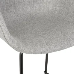 Tabouret de bar avec accoudoirs 'FORTI' en tissu gris clair