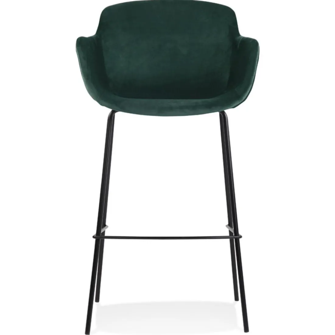 Tabouret de bar avec accoudoirs 'LARISSA' en velours vert