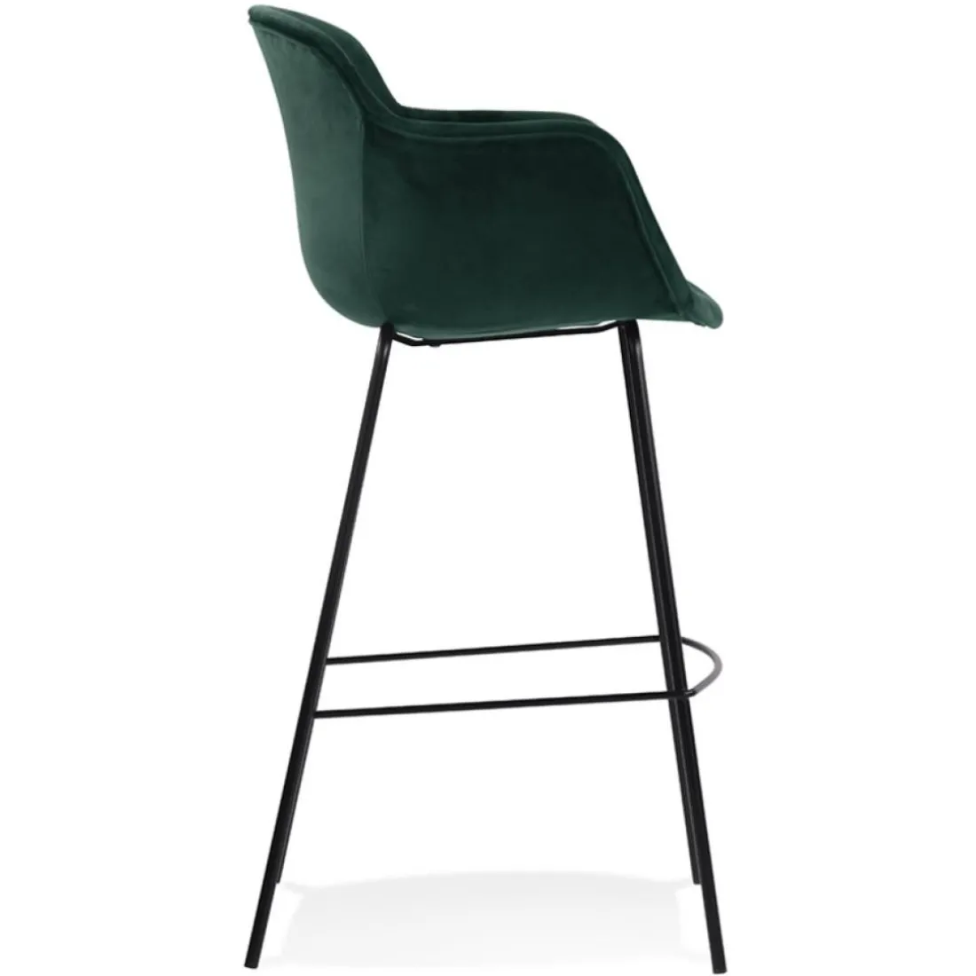 Tabouret de bar avec accoudoirs 'LARISSA' en velours vert
