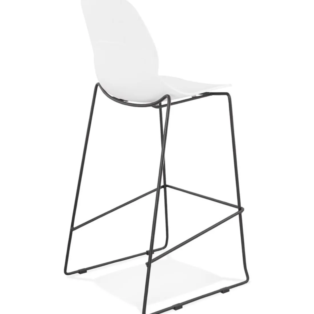 Tabouret de bar design 'BERLIN' blanc empilable style industriel
