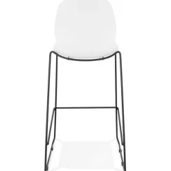 Tabouret de bar design 'BERLIN' blanc empilable style industriel