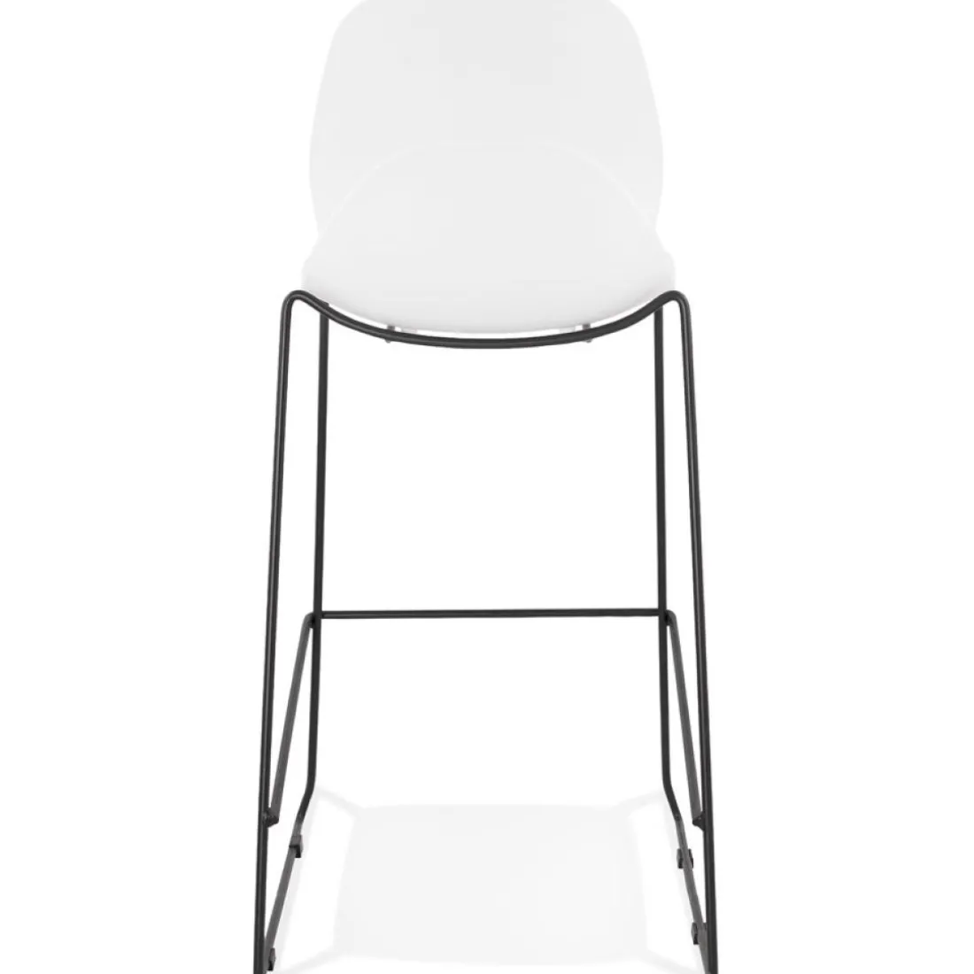Tabouret de bar design 'BERLIN' blanc empilable style industriel