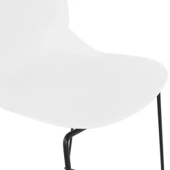 Tabouret de bar design 'BERLIN' blanc empilable style industriel