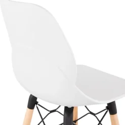 Tabouret de bar design 'COSMIK' blanc style scandinave