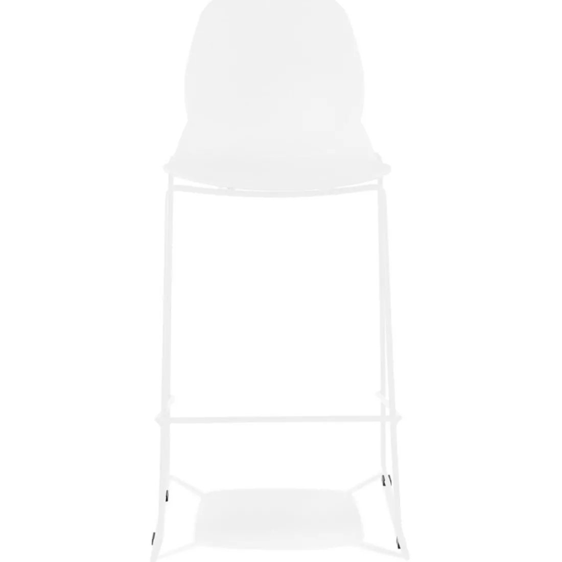 Tabouret de bar design empilable 'BERLIN' blanc avec pied en métal blanc