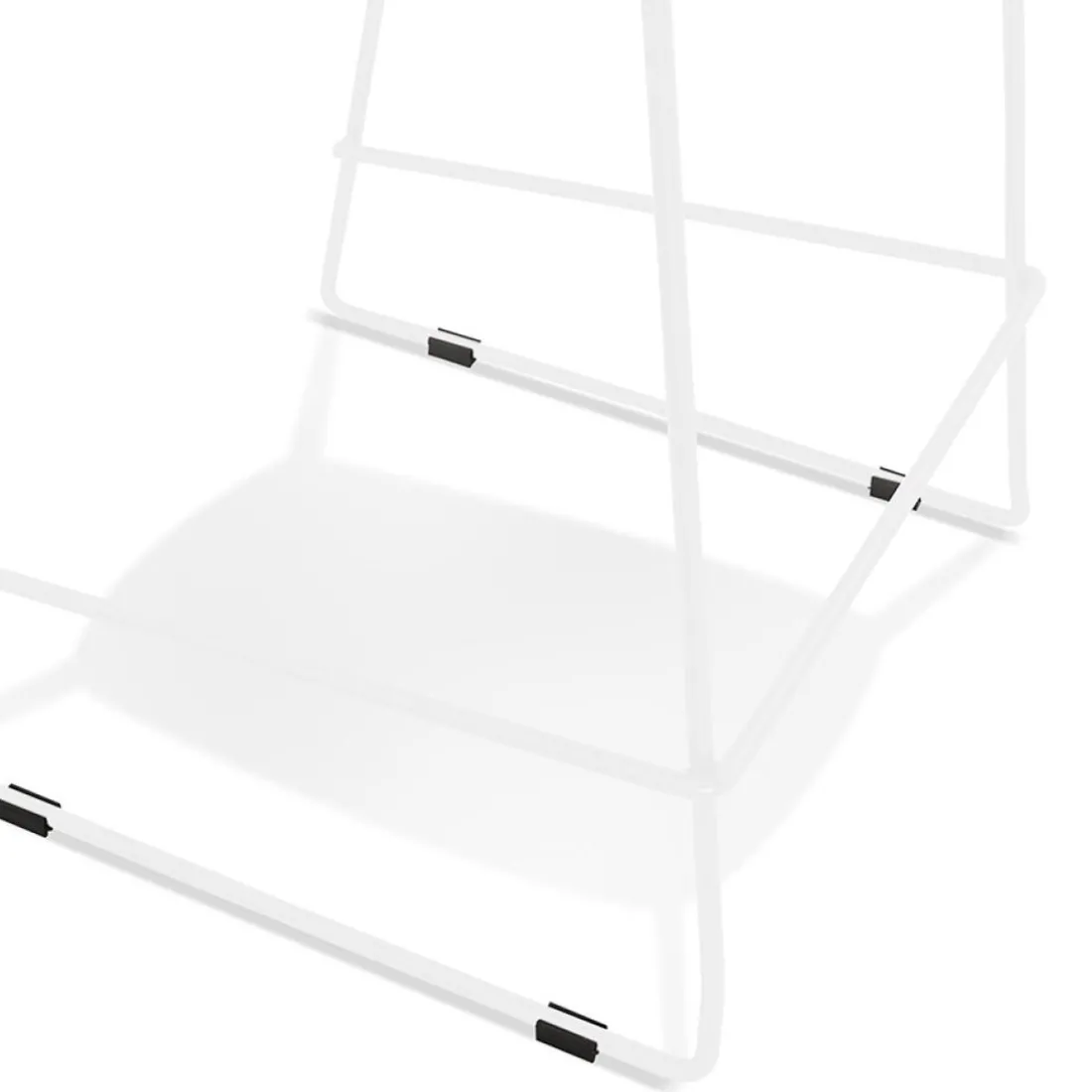 Tabouret de bar design empilable 'BERLIN' noir avec pied en métal blanc