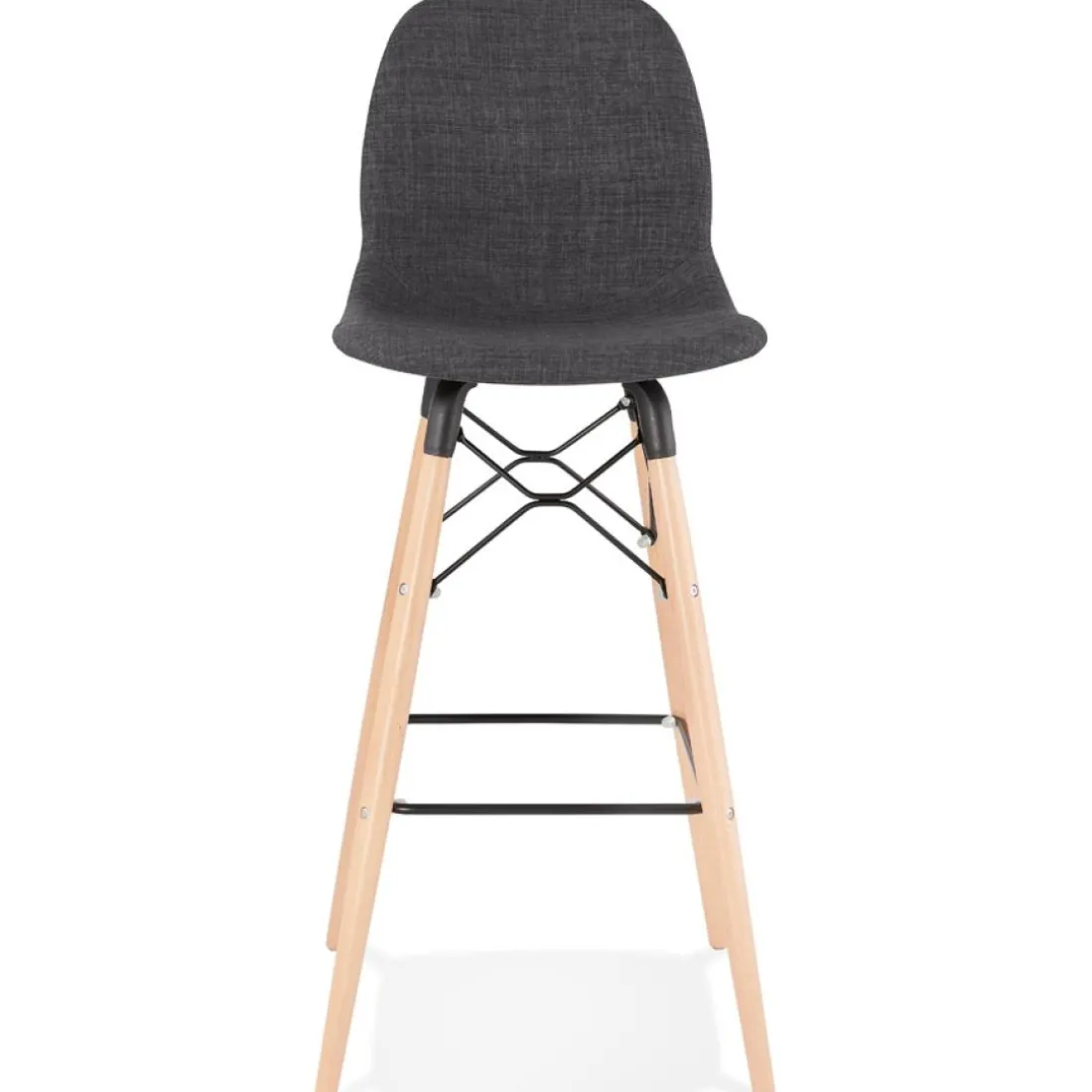Tabouret de bar design 'GALACTIK' en tissu gris foncé style scandinave