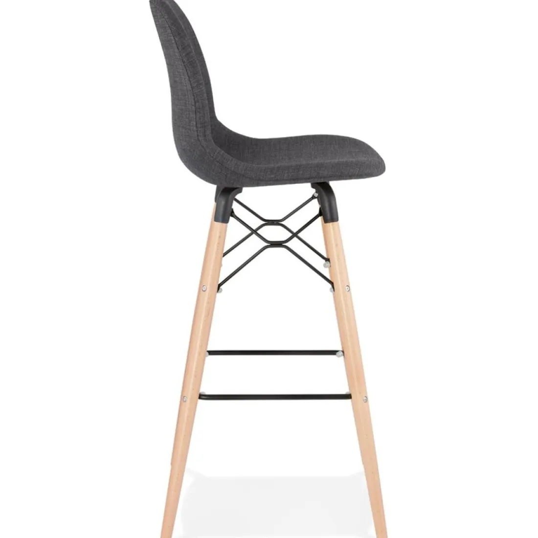 Tabouret de bar design 'GALACTIK' en tissu gris foncé style scandinave
