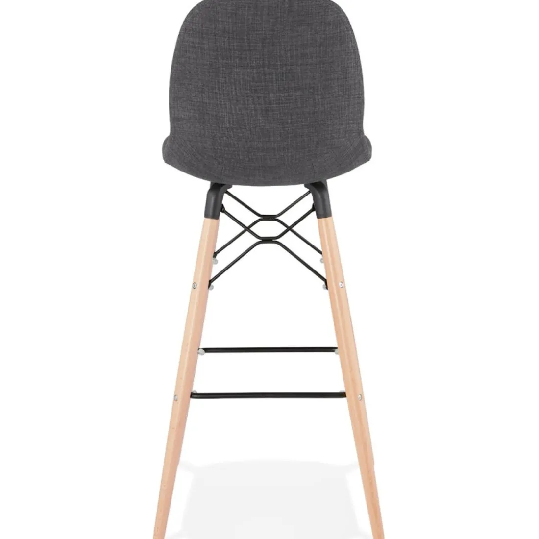 Tabouret de bar design 'GALACTIK' en tissu gris foncé style scandinave