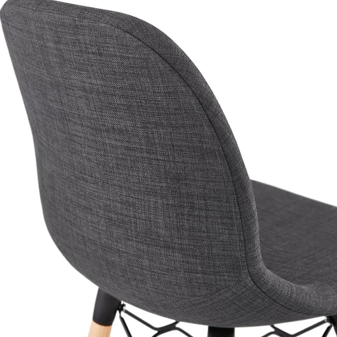 Tabouret de bar design 'GALACTIK' en tissu gris foncé style scandinave