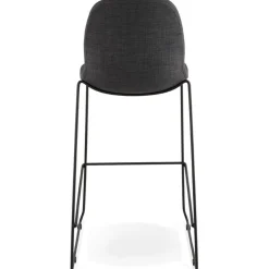 Tabouret de bar 'EKTOR' gris foncé en tissu empilable