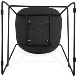 Tabouret de bar 'EKTOR' gris foncé en tissu empilable