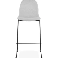 Tabouret de bar 'EKTOR' gris clair en tissu empilable